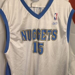 Reebok White and Blue Men's Short Sleeve Tee